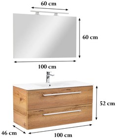 Mobilier complet de baie Vario Clam 100 stejar-stejar