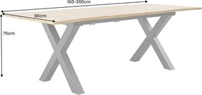 Masa extensibila design industrial Wild 160-200x90cm