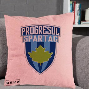 Perna Personalizata Progresul Spartac Fotbal, 40x40 cm, Roz, Husa Detasabila, Perna Inclusa, BEKZ®