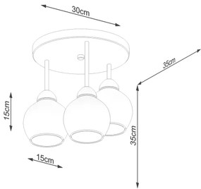 Lustră pe tijă ALINO 3xE27/60W/230V neagră Sollux SL.1140