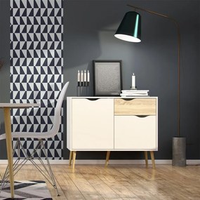 Comoda alba OSLO 75387 cu 1 sertar