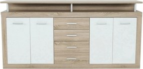 Comoda JUNO - JACHIM NEW, stejar sonoma/alb, PAL, 195x37x97 cm