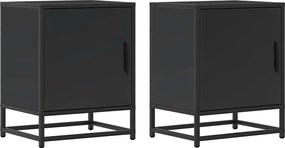 vidaXL Noptiere 2 buc Negru 40x31x50 cm Lemn și metal prelucrat