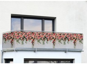 Paravan pentru balcon roz/gri 500x85 cm Roses - Maximex
