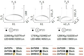Lustra LED suspendata design circular GEMINI SP D061 NERO