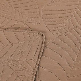 Cuvertura deschis maro pentru pat cu model LEAVES Dimensiune: 170 x 210 cm