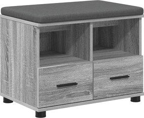 vidaXL Bancă pentru hol cu pernă cu sertar Sonoma gri 60 x 38 x 46 cm