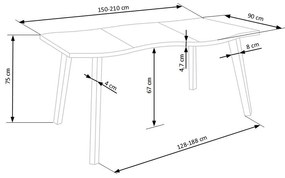 Masa de bucaterie Dickson, lemn natural/negru