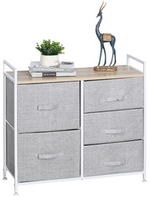 HOMCOM Dulap Organizator Multifuncțional cu 5 Sertare Detașabile, Cadru din Oțel, pentru Casa, 83x29x77cm, Design Modern | Aosom Romania