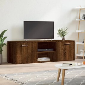 Comoda TV, stejar maro, 120x34x37 cm, lemn prelucrat