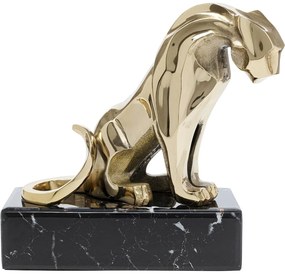 Figurina decorativa aurie Lion on Marble 31x34 cm