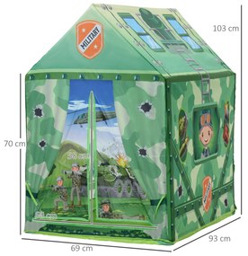 Cort de Joaca pentru Copii 3+ Ani pentru Intern si Extern Verde 93x69x103cm HOMCOM | Aosom RO