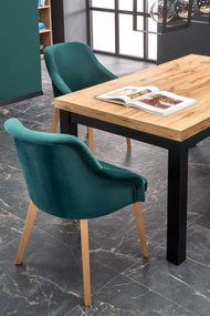 Set masa extensibila Tiago L140-220 cm + 4 scaune Toledo 2 verde/stejar miere