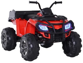 ATV copii HOMCOM, lumini si sunete, 118x80x80cm rosu | Aosom Romania