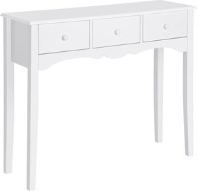 HOMCOM Masă Consolă Modernă cu 3 Sertare, Consolă de Intrare din MDF, pentru Hol, Sufragerie, 100x32x85 cm, Alb | Aosom Romania