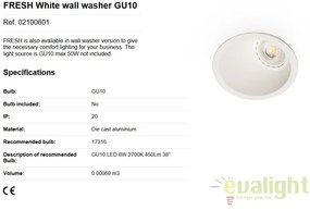 Spot incastrabil modern Wall washer alb 02100601