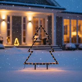 Spotlight de Crăciun negru în formă de brad 54 cm incl. LED IP44 - Kas