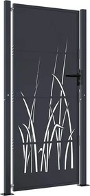 vidaXL Poartă de grădină antracit 100x175 cm oțel model iarbă