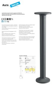 Redo 90374 - Lampă LED de exterior AURA, 8W, 230V, 3000K, 70 cm, IP65, antracit
