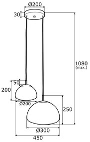 Lustra cu 2 Pendule design modern TRINI