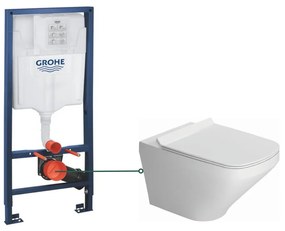 Set vas wc suspendat rimless cu capac soft close Bristol si rezervor wc incastrat Grohe Rapid SL