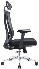 Scaun ergonomic, cotiere 3D, spatar Mesh, Negru