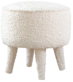 Puf de copii alb cu tapițerie din stofă bouclé Moouv – Artie