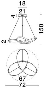 Lustra LED design modern Fusion, alb