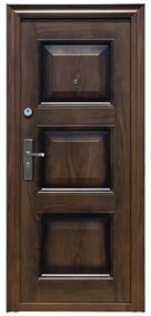 Usa metalica de exterior cu izolatie si vizor Novo Doors ND7002 , 2 yale,tabla 0,7 mm, balamale si clanta incluse, toc de 7 centimetri, pentru casa