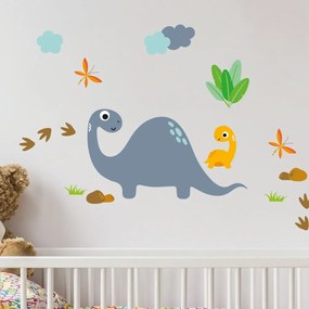 Autocolant de perete Ambiance Cute Blue Dinosaur