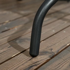 Masa de gradina semirotunda cu blat de sticla ISLAND 70x40 cm, negru