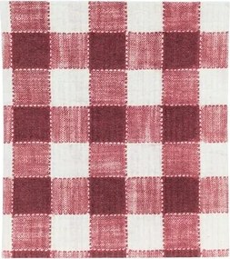 Set 2 lavete artizanale din bumbac cu model în dungi și carouri, roșu, 17×20 cm, „Ida"
