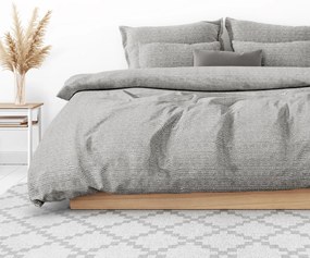 Goldea lenjerie de pat din satin de lux - forme mici pe gri 140 x 200 și 50 x 70 cm