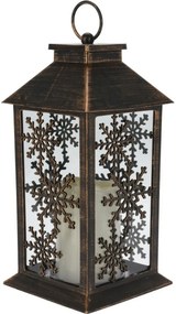 Felinar cu lumânare LED Trifle Snowflake negru,14 x 28 cm