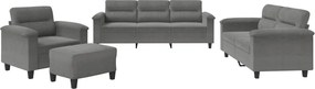 vidaXL Set de canapele cu perne, 4 piese, gri închis, microfibră
