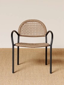Scaun dining bej din textil Bertha