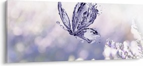 Tablou - Fluture și lavandă (120x50 cm)