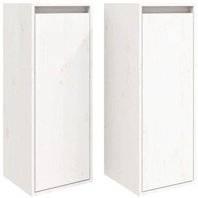 813498 vidaXL Dulapuri de perete, 2 buc., alb, 30x30x80 cm, lemn masiv de pin