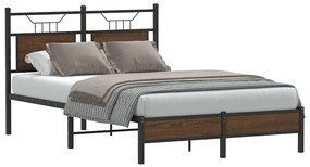 vidaXL Cadru pat fără saltea stejar maro 120x200 cm, lemn prelucrat