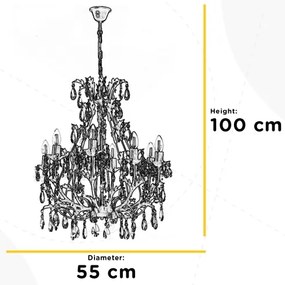 Lustră pe lanț BOTTE 8xE14/6W/230V ONLI