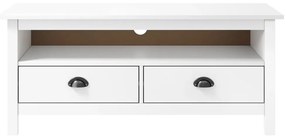 288924 vidaXL Comodă TV Hill, alb, 110x40x47 cm, lemn masiv de pin