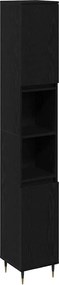 vidaXL Dulap de Baie Stejar Negru 30 x 30 x 190 cm Lemn compozit