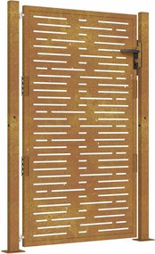 vidaXL Poartă de grădină 100x125 cm, oțel Corten, design pătrat