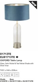 Veioza/Lampa de masa design decorativ Oxford nickel/teal