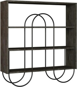 Consola NORFOLK, nuc inchis/negru, PAL melaminat/metal, 96x26x99 cm