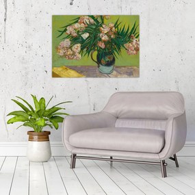 Tablou pe sticlă - Vincent van Gogh, Oleanders, reproducere (70x50 cm)