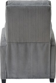 Fotoliu de relaxare, Spatar Rabatabil 135°, Suport picioare extensibil, Material textil Corduroy, Gri 033-25