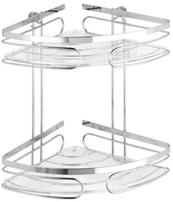 WENKO 20412100-Raft de colț PREMIUM din oțel inoxidabil 26,5x27,5 cm inox/argintiu