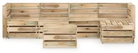 Set mobilier de gradina, 6 piese, lemn de pin verde tratat