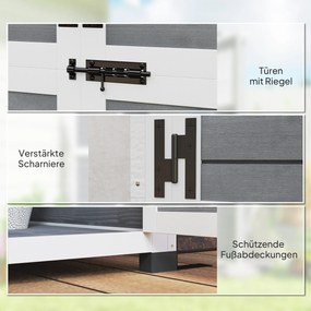 Outsunny Magazie pentru depozitare în grădină, magazie pentru unelte cu 2 ferestre, țăruși pentru ancorare, acoperiș din asfalt, 91 x 69 x 192 cm, lemn de brad, Gri deschis | Aosom Romania